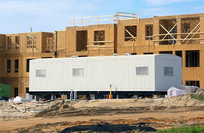 construction workers meeting at office trailers on rent in Allenhurst GA